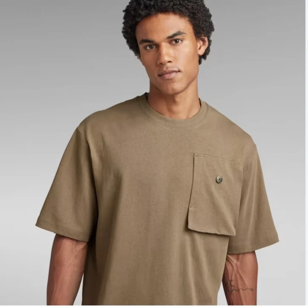 G-Star Raw Oversized Boxy Pocket T-Shirt in‎ Walnut Small